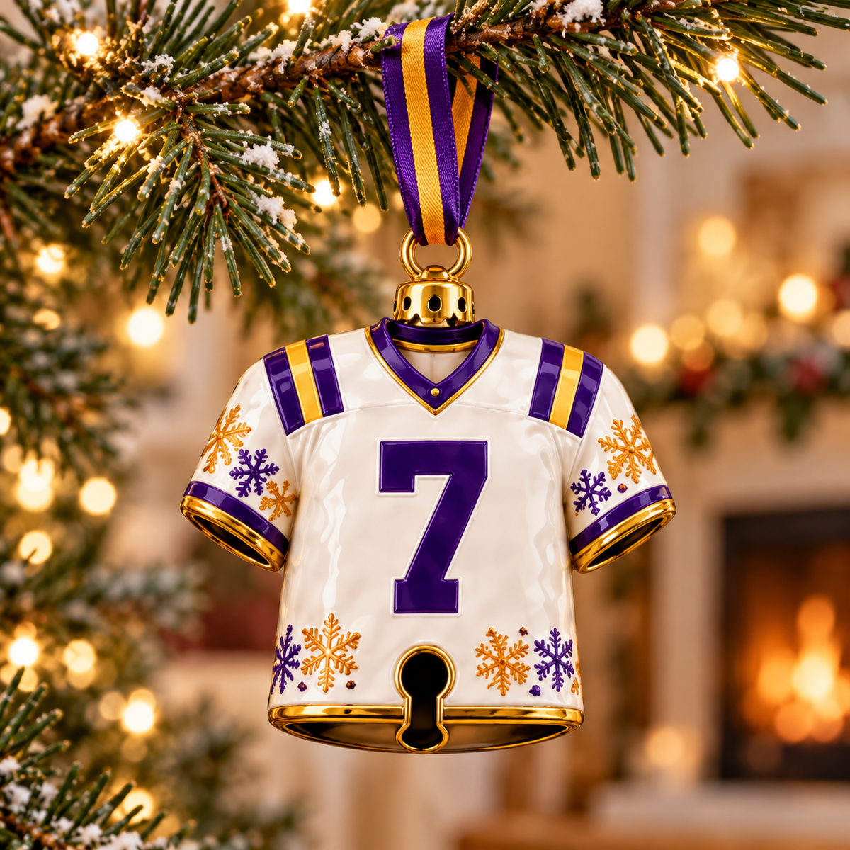 Premium LSU Christmas Bell Ornament TTMH