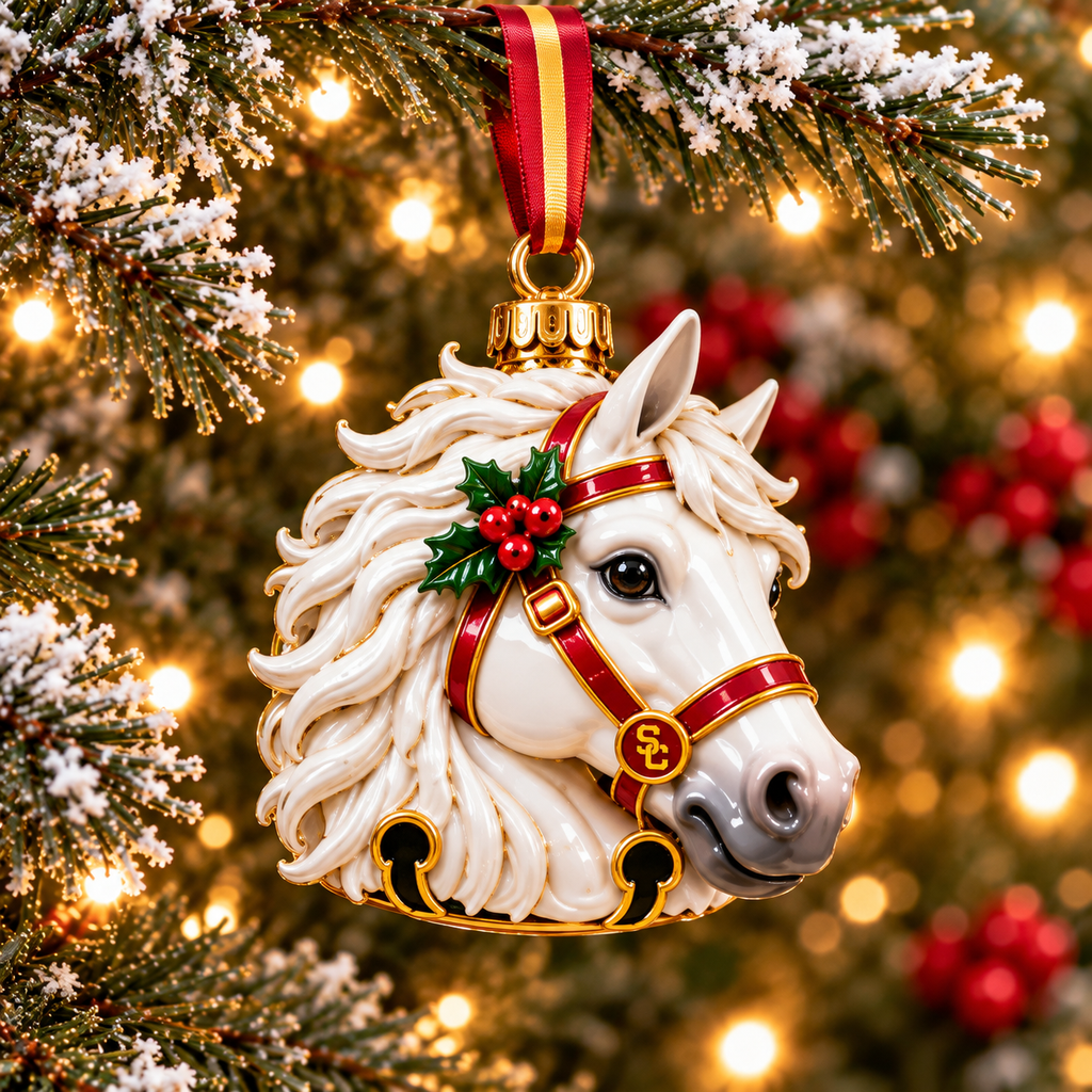 Premium USC Christmas Bell Ornament PVNA