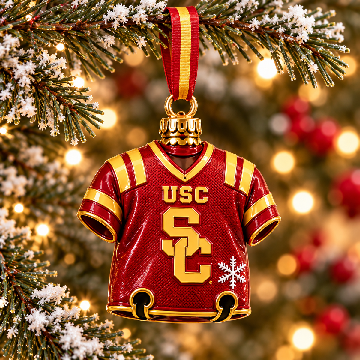 Premium USC Christmas Bell Ornament PVNA