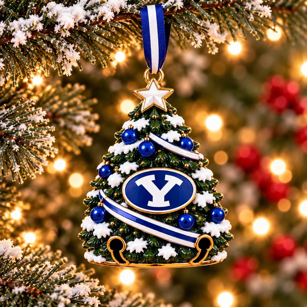 Premium BYU Christmas Bell Ornament PVNA