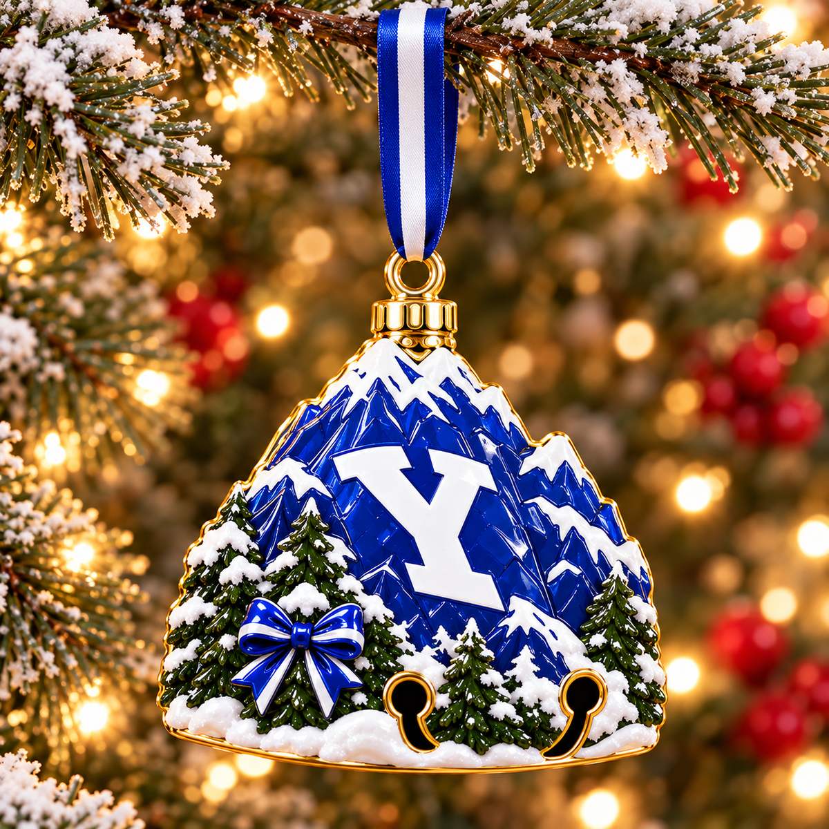 Premium BYU Christmas Bell Ornament PVNA