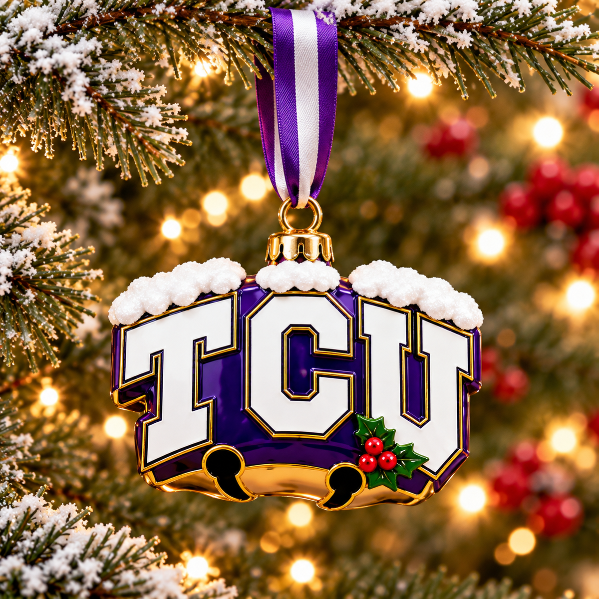 Premium TCU Christmas Bell Ornament PVNA