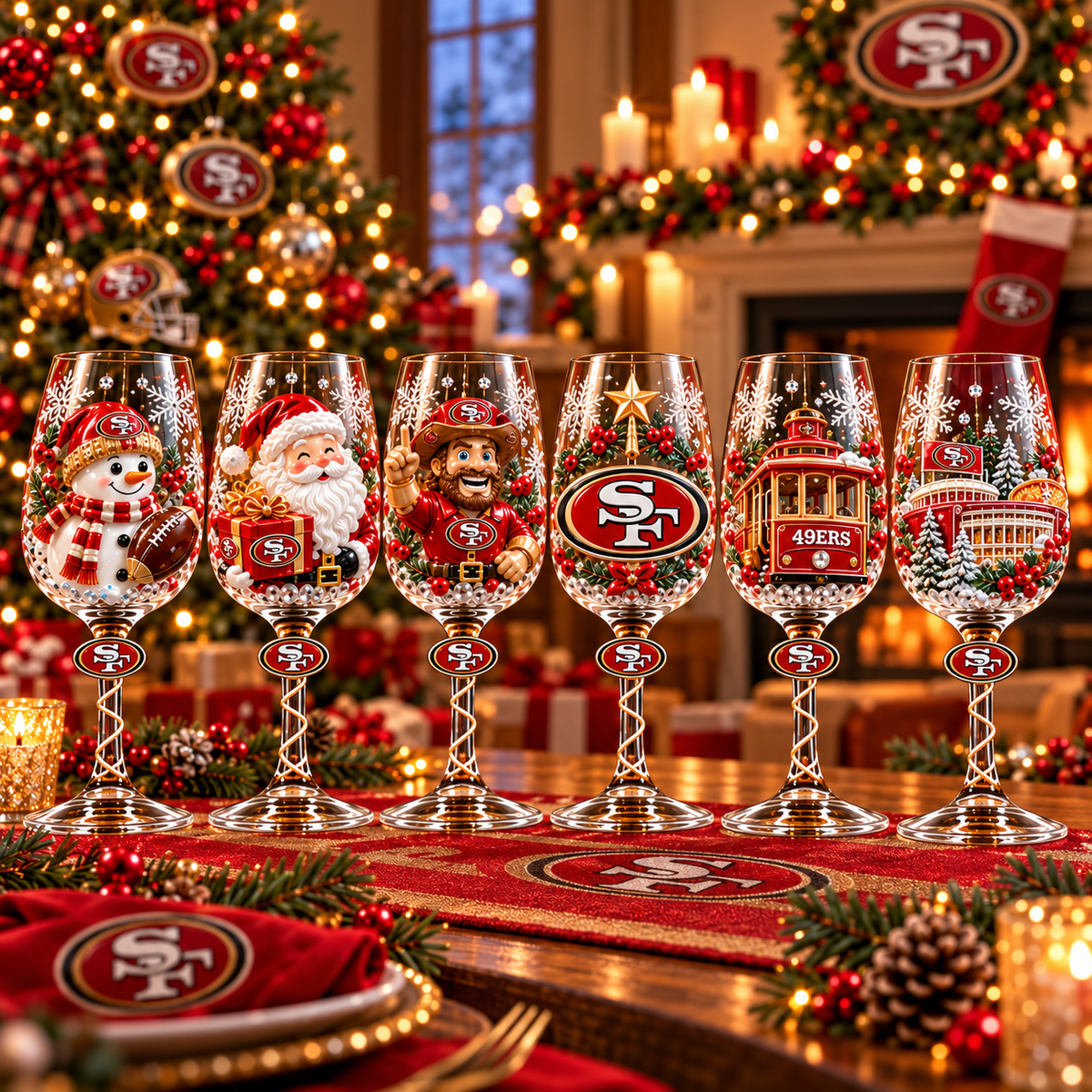 SF49 Premium Sculpted Crystal Wine Glass Collector Set TTNL