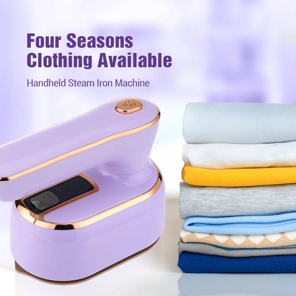 1000W Portable Foldable Steam Iron, High Power Clothes Hanging Steamer, 2-in-1 Handheld Fabric Ironing Machine for Home & Travel